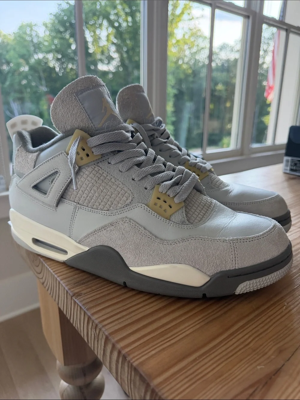 Jordan Retro Low-Top Sneakers in Grey with Cream Accents